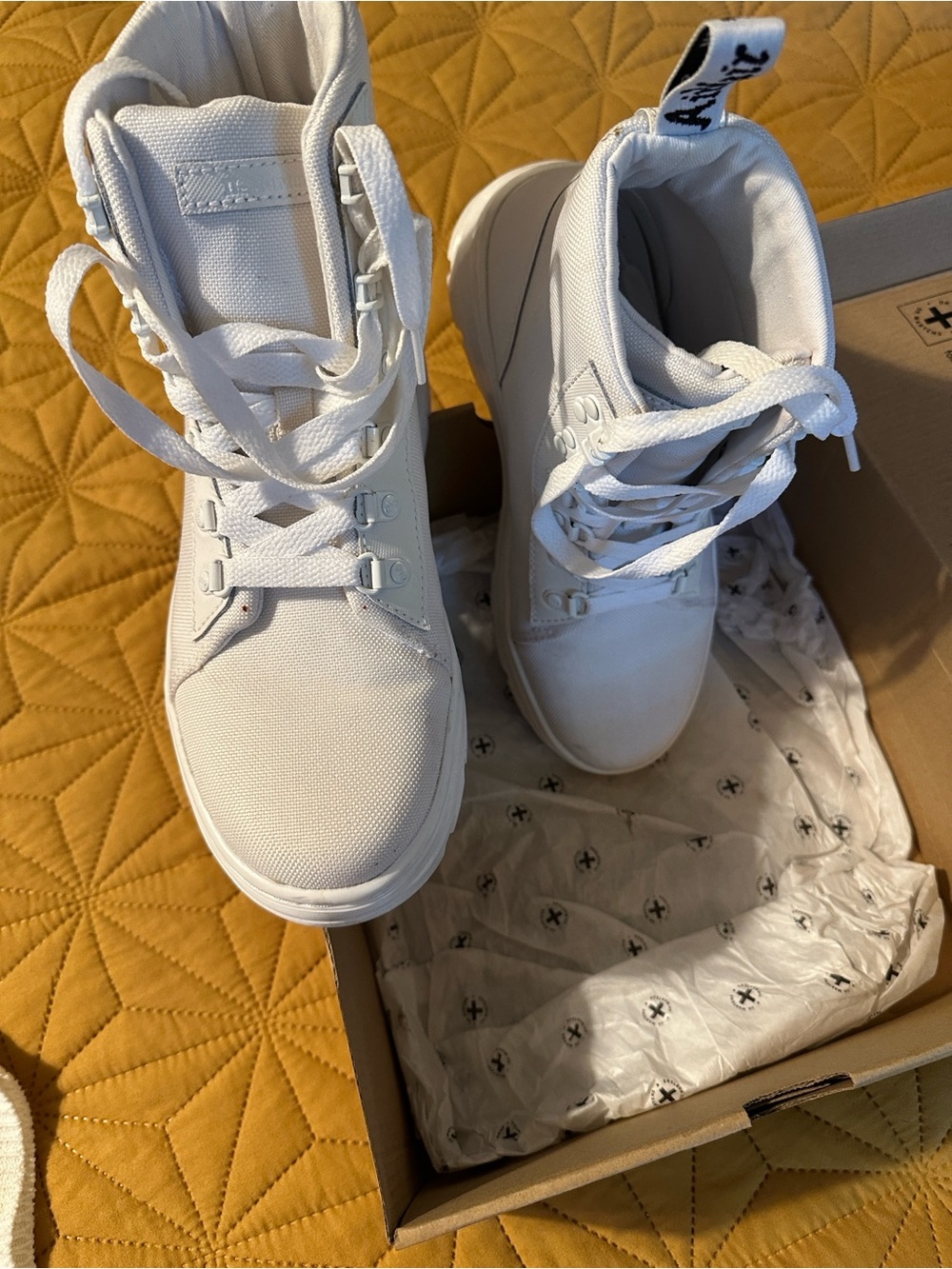 Dr. Martens Women's All-White High-Top Combat Boots